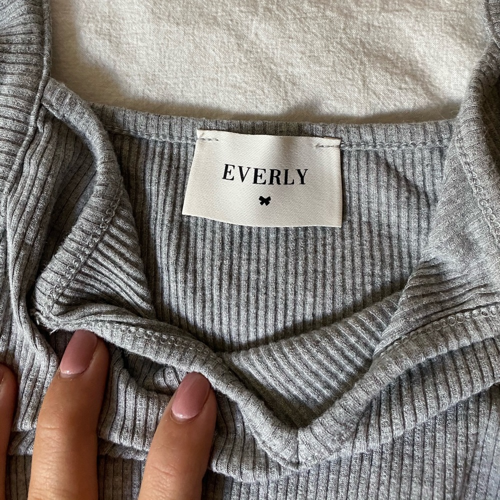 Grey Ribbed Romper - Picture 2 of 4